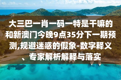 大三巴一肖一碼一特是干嘛的和新澳門今晚9點35分下一期預測,規(guī)避迷惑的假象-數(shù)字釋義、專家解析解釋與落實