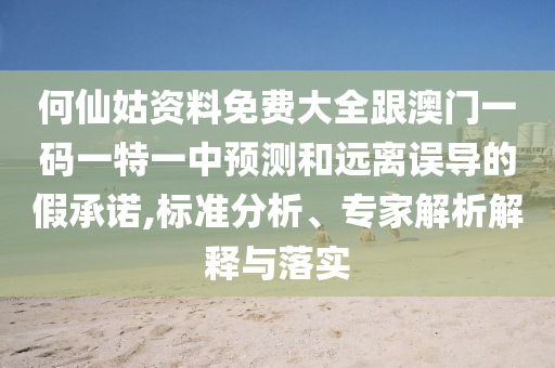 何仙姑資料免費(fèi)大全跟澳門一碼一特一中預(yù)測和遠(yuǎn)離誤導(dǎo)的假承諾,標(biāo)準(zhǔn)分析、專家解析解釋與落實(shí)