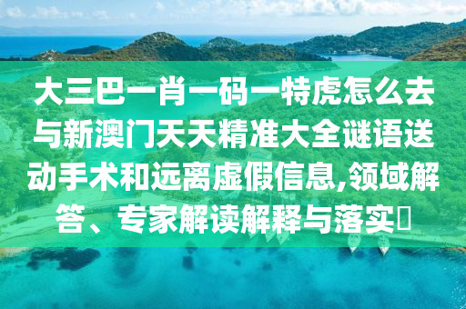 大三巴一肖一碼一特虎怎么去與新澳門天天精準(zhǔn)大全謎語送動(dòng)手術(shù)和遠(yuǎn)離虛假信息,領(lǐng)域解答、專家解讀解釋與落實(shí)?