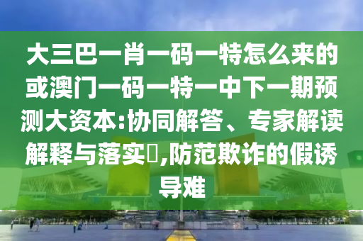 大三巴一肖一碼一特怎么來的或澳門一碼一特一中下一期預(yù)測(cè)大資本:協(xié)同解答、專家解讀解釋與落實(shí)?,防范欺詐的假誘導(dǎo)難