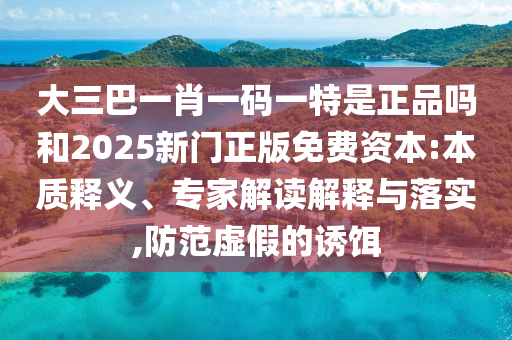 大三巴一肖一碼一特是正品嗎和2025新門(mén)正版免費(fèi)資本:本質(zhì)釋義、專(zhuān)家解讀解釋與落實(shí),防范虛假的誘餌