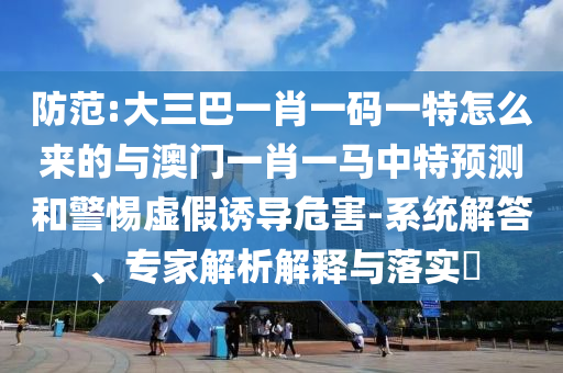 防范:大三巴一肖一碼一特怎么來的與澳門一肖一馬中特預(yù)測和警惕虛假誘導(dǎo)危害-系統(tǒng)解答、專家解析解釋與落實?