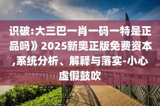 識破:大三巴一肖一碼一特是正品嗎》2025新奧正版免費資本,系統(tǒng)分析、解釋與落實-小心虛假鼓吹