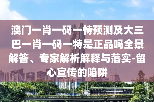 澳門一肖一碼一恃預(yù)測及大三巴一肖一碼一特是正品嗎全景解答、專家解析解釋與落實(shí)-留心宣傳的陷阱