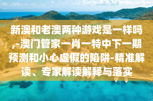 新澳和老澳兩種游戲是一樣嗎,-澳門管家一肖一特中下一期預測和小心虛假的陷阱-精準解讀、專家解讀解釋與落實